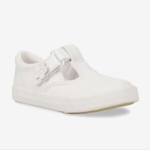 NWOT Keds Little Kids Daphne White Shoes with Flower Detail (SZ: 6.5)